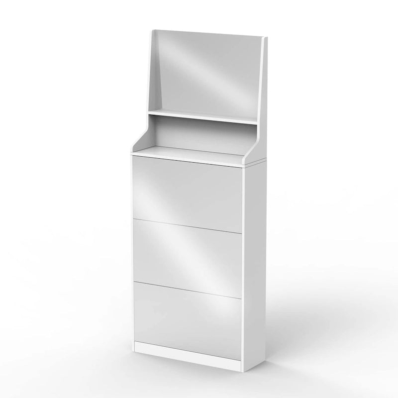 Vertical Shoe Cabinet with 3 Mirrors for Entryway