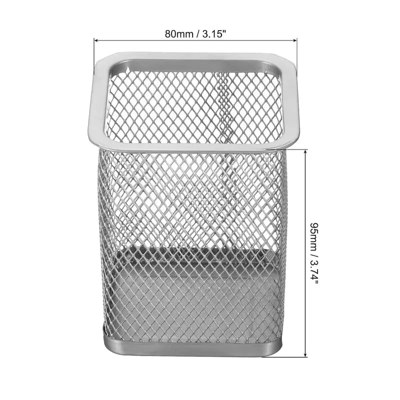 Mesh Pen Holder Pencil Holder Pencil Basket Pen Cup Organizer Square - 80 x 95mm