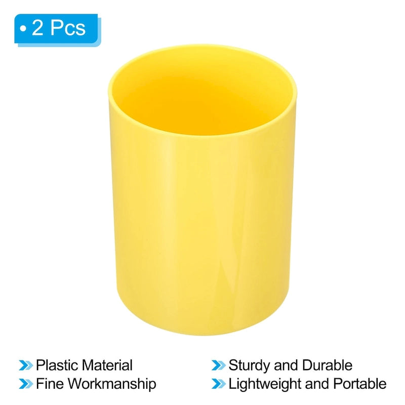2x Pencil Holder, Plastic Makeup Brush Holder Round Desktop Organizer
