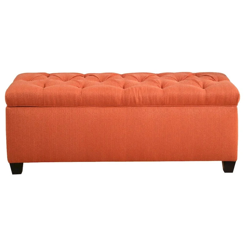 Diamond Tufted Linen & Shoe Storage Bench