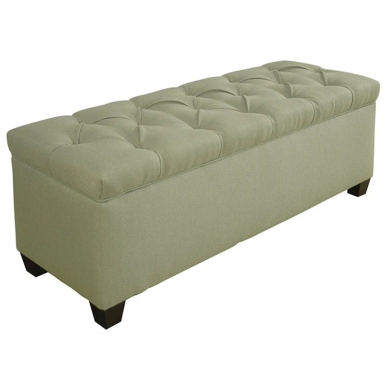 Diamond Tufted Linen & Shoe Storage Bench