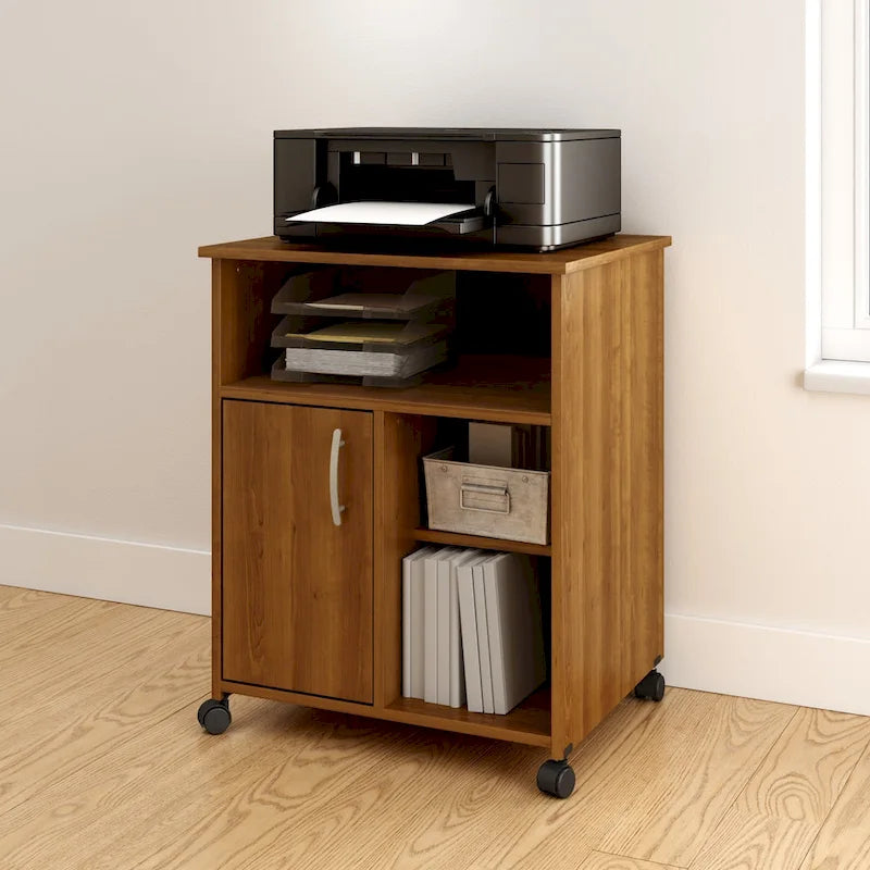 Printer Stand with Cabinet and Open Shelf