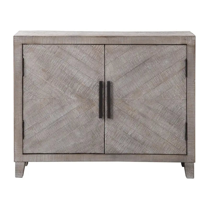 White Washed Farmhouse Accent Cabinet