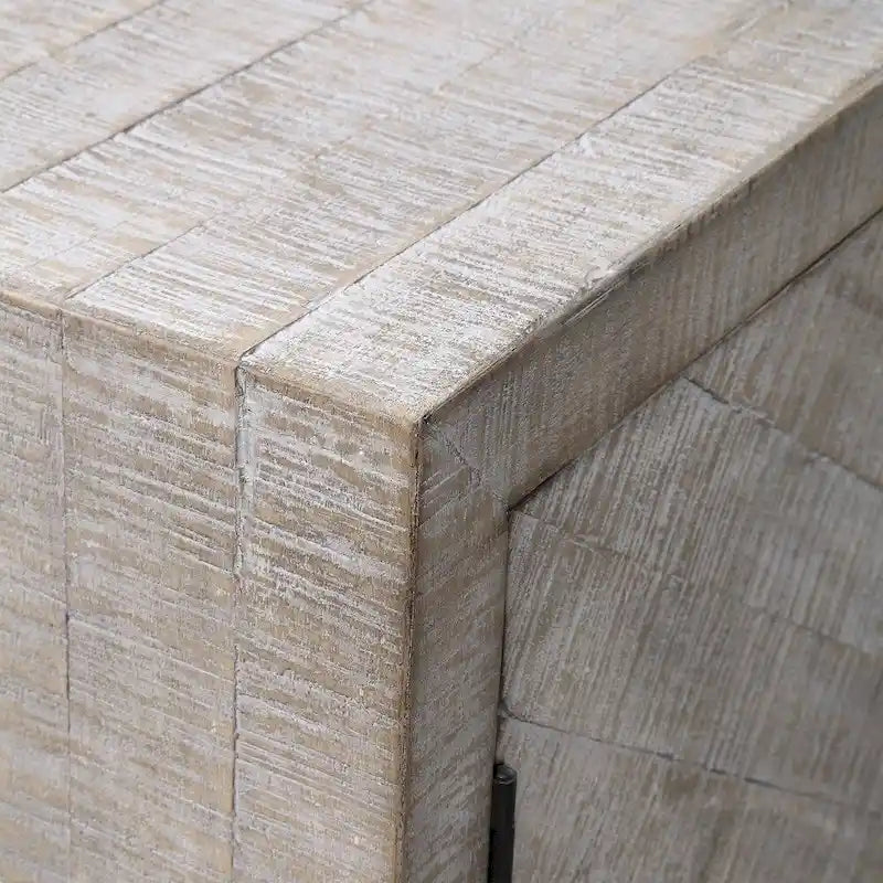 White Washed Farmhouse Accent Cabinet