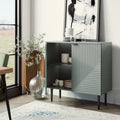 Mid-Century Storage Cabinet with Adjustable Shelves & Iron Legs