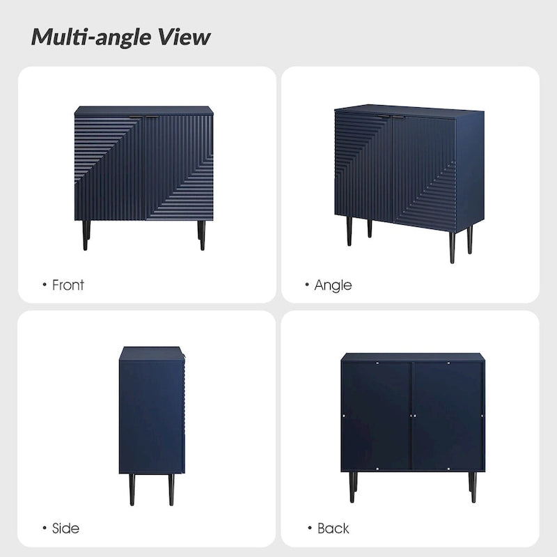 Mid-Century Storage Cabinet with Adjustable Shelves & Iron Legs