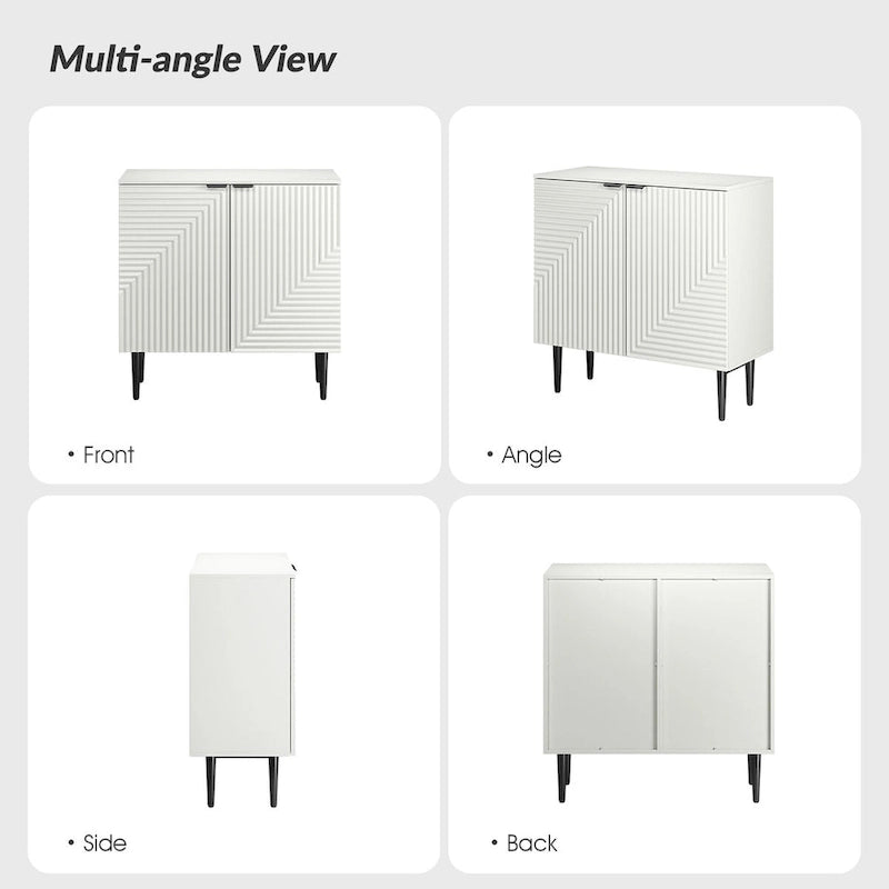 Mid-Century Storage Cabinet with Adjustable Shelves & Iron Legs