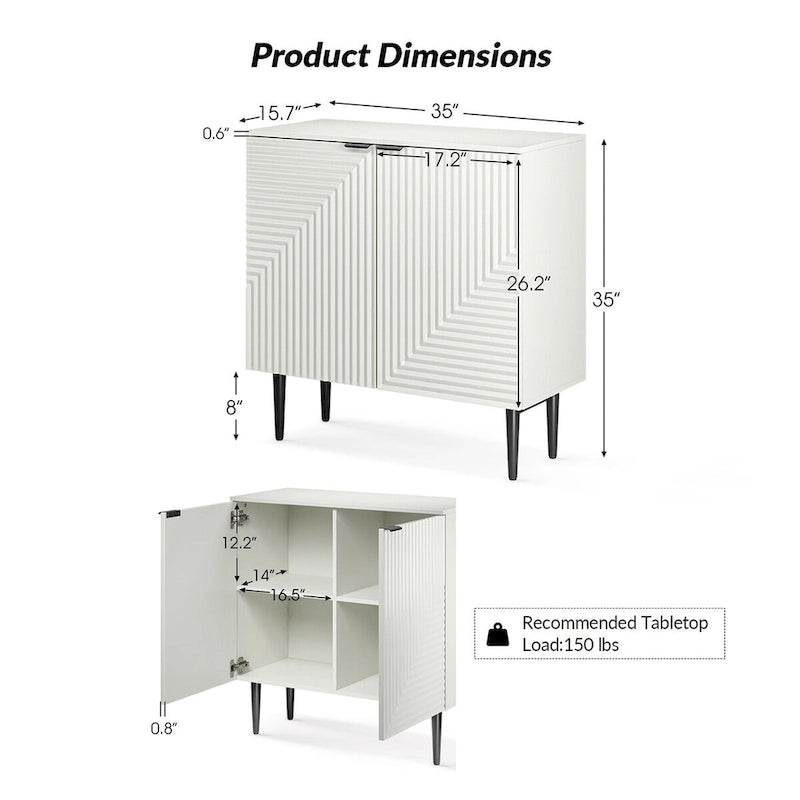 Mid-Century Storage Cabinet with Adjustable Shelves & Iron Legs