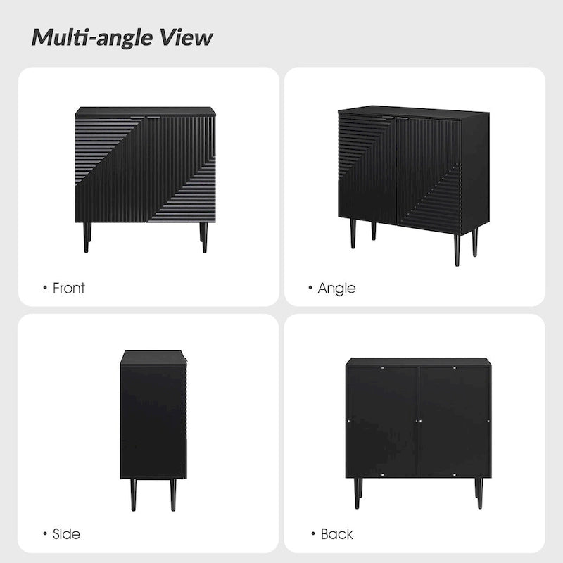 Mid-Century Storage Cabinet with Adjustable Shelves & Iron Legs