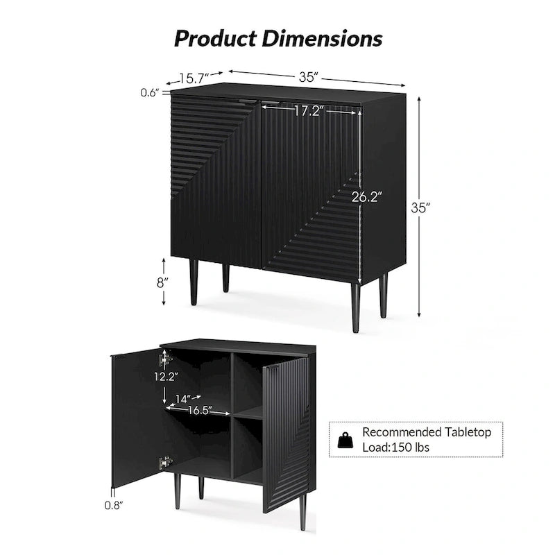 Mid-Century Storage Cabinet with Adjustable Shelves & Iron Legs