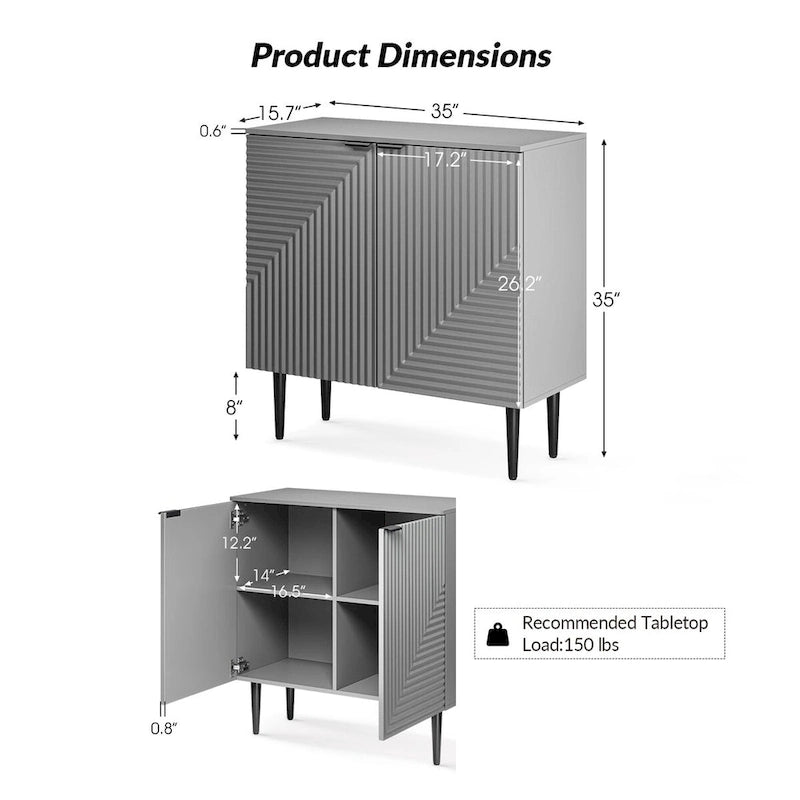 Mid-Century Storage Cabinet with Adjustable Shelves & Iron Legs