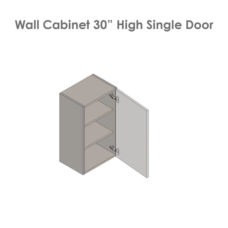 9 x 30 Wall Cabinet-Single Door-Grey - 9 x 30 x 12