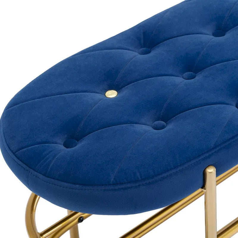 Velvet Home Storage Soft Bag Cushion Iron Art Shoe Changing Round Bench