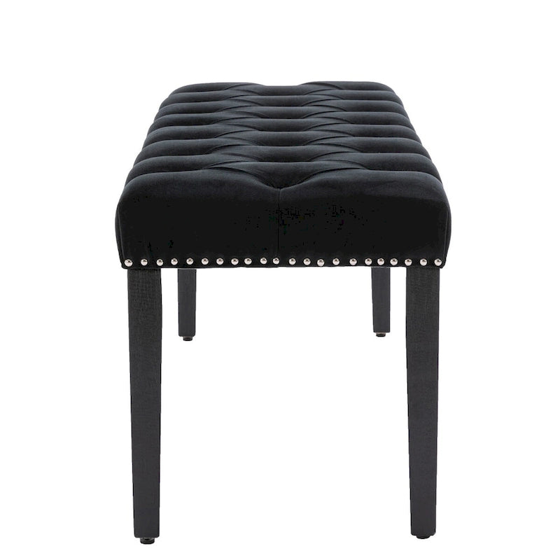Upholstered Tufted Bench Ottoman,Velvet Dining Bench Bedroom Bench Footrest Stool Accent Bench for Entryway Dining Room