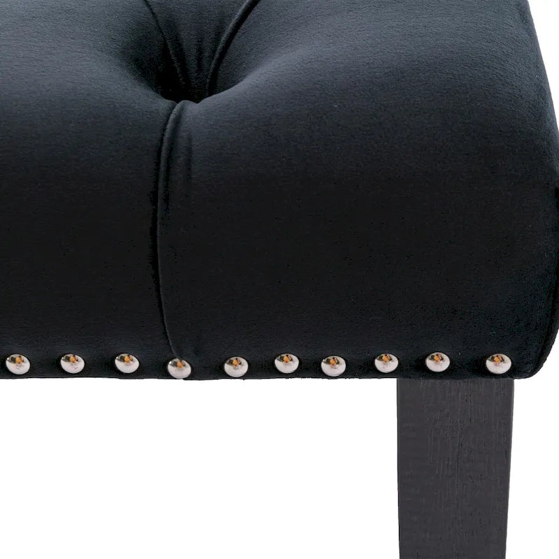 Upholstered Tufted Bench Ottoman,Velvet Dining Bench Bedroom Bench Footrest Stool Accent Bench for Entryway Dining Room