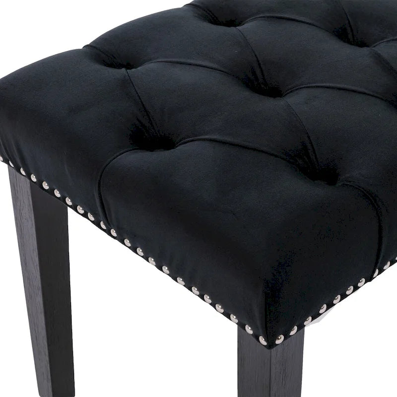 Upholstered Tufted Bench Ottoman,Velvet Dining Bench Bedroom Bench Footrest Stool Accent Bench for Entryway Dining Room