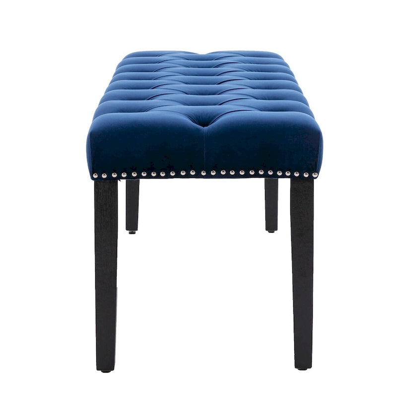 Upholstered Tufted Bench Ottoman,Velvet Dining Bench Bedroom Bench Footrest Stool Accent Bench for Entryway Dining Room