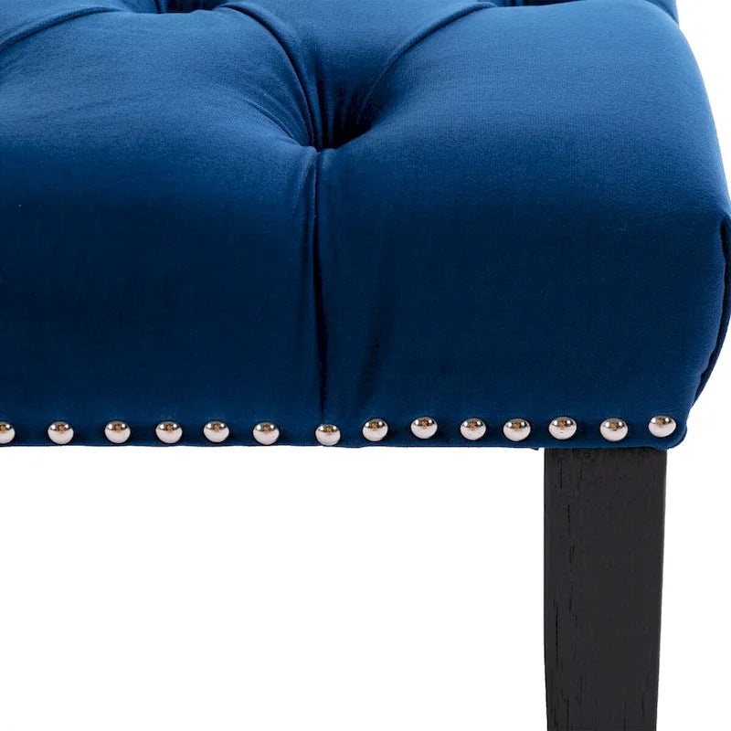 Upholstered Tufted Bench Ottoman,Velvet Dining Bench Bedroom Bench Footrest Stool Accent Bench for Entryway Dining Room