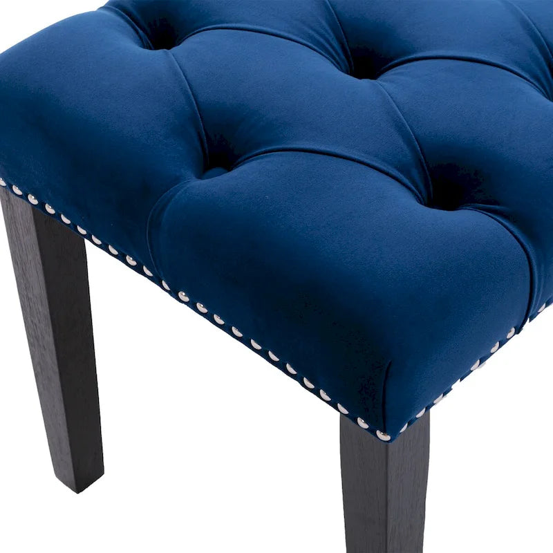 Upholstered Tufted Bench Ottoman,Velvet Dining Bench Bedroom Bench Footrest Stool Accent Bench for Entryway Dining Room