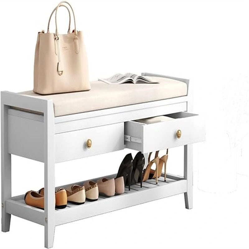 Shoe Storage Bench with 2 Drawers - 14D x 39W x 20H