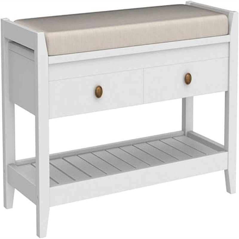 Shoe Storage Bench with 2 Drawers - 14D x 39W x 20H