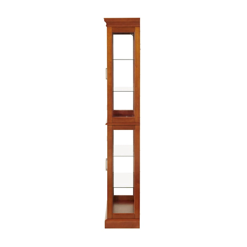 Lighted Curio Diapaly Cabinet,Adjustable Shelves,Mirrored Back Panel,Tempered Glass Doors (6 Tier),(E26 light bulb not included)
