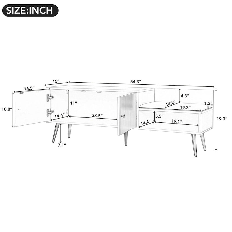 54.3 Shoe Storage Bench with Hidden Storage and Upholstered Cushions for Bedside