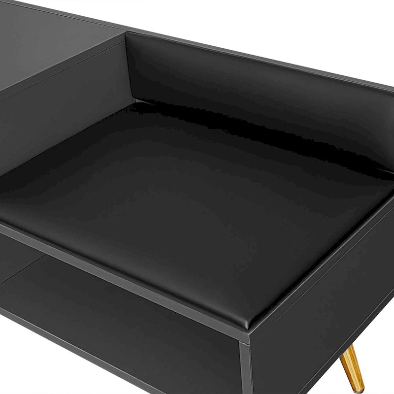 54.3 Shoe Storage Bench with Hidden Storage and Upholstered Cushions for Bedside