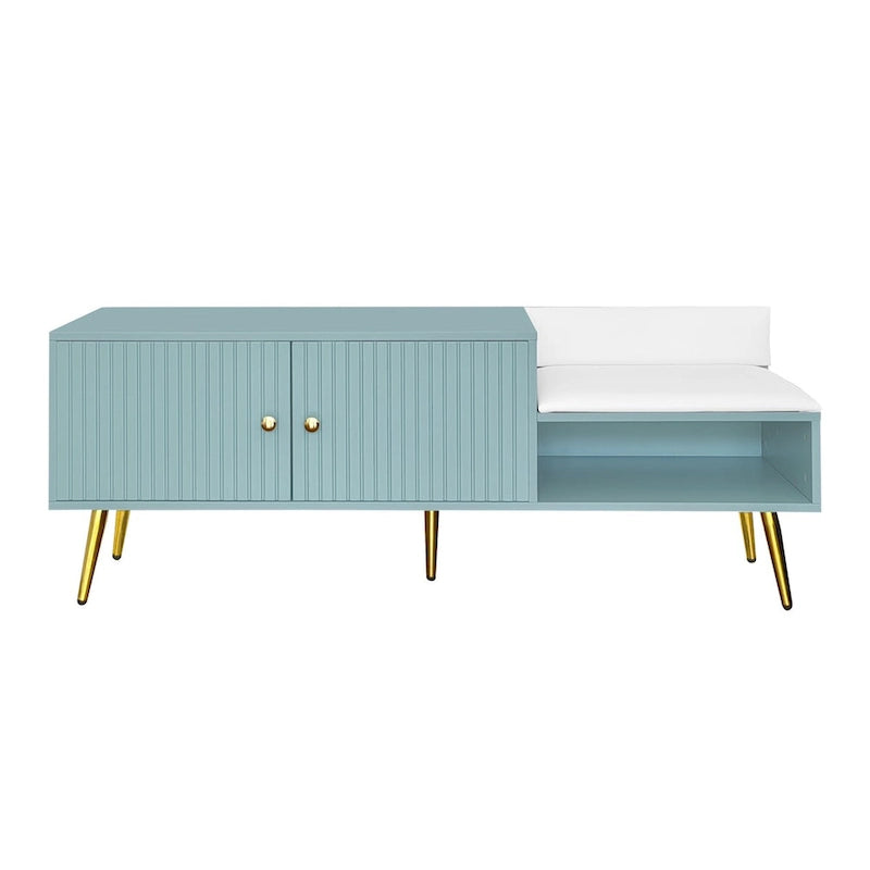 54.3 Shoe Storage Bench with Hidden Storage and Upholstered Cushions for Bedside
