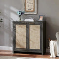 Rattan Door Sideboard Storage Cabinet with Adjustable Shelves