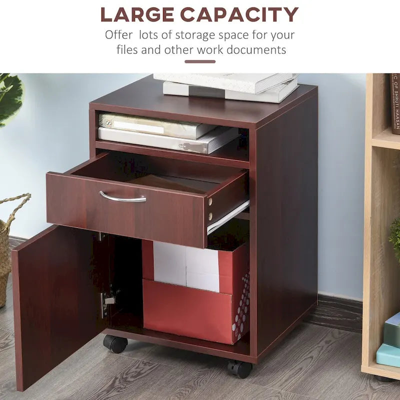 Mobile Storage Cabinet Organizer with Drawer and Cabinet