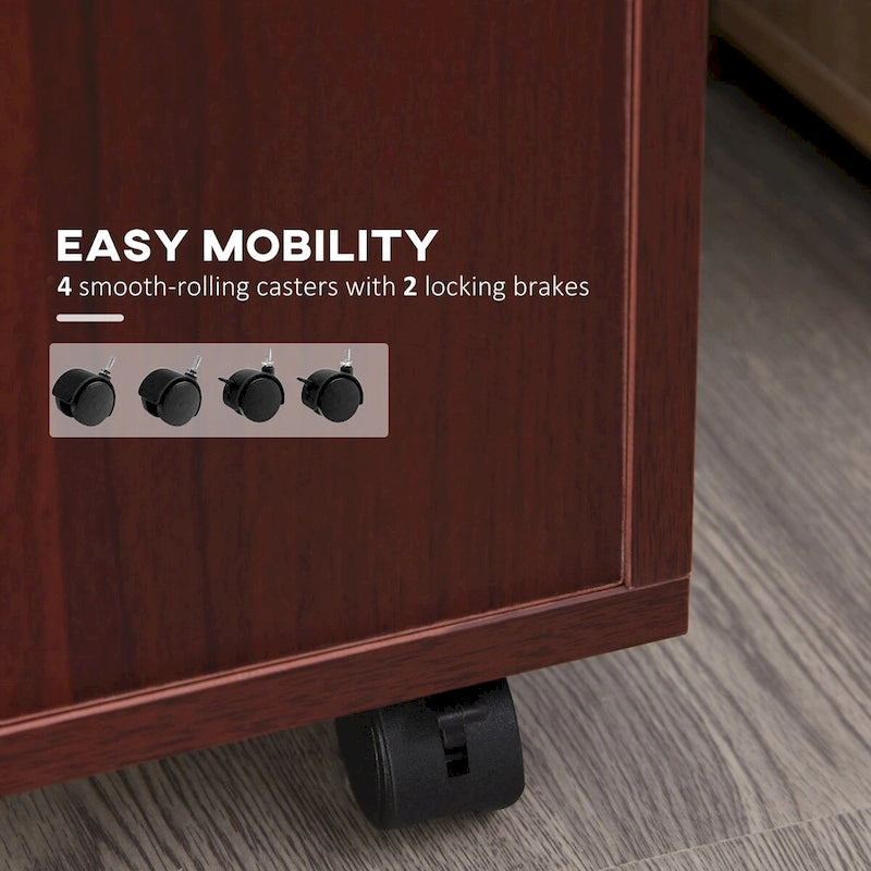 Mobile Storage Cabinet Organizer with Drawer and Cabinet
