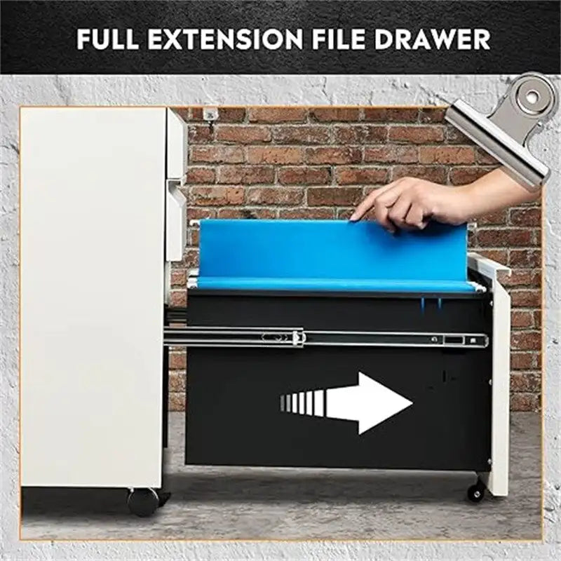 3-Drawer Mobile File Cabinet - 17.1D x 14.6W x 23.8H