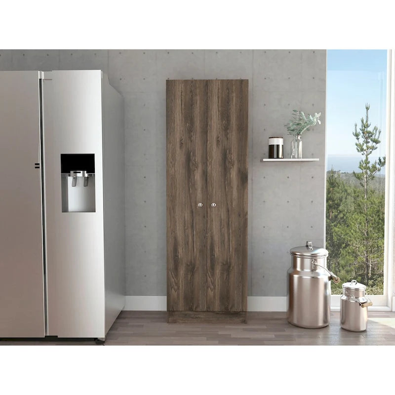 5-Shelf Dark Brown Storage Cabinet