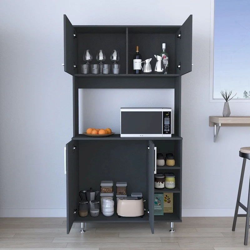 Pantry Cabinet for Kitchen, Dining Room,Living Room, Black