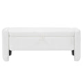 47.24 Chenille Fabric Oval Ottoman Storage Bench