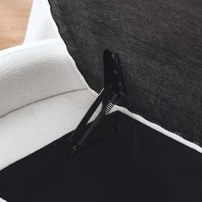 47.24 Chenille Fabric Oval Ottoman Storage Bench