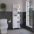63" Tall Bathroom Linen Cabinet with 7 Open Shelves