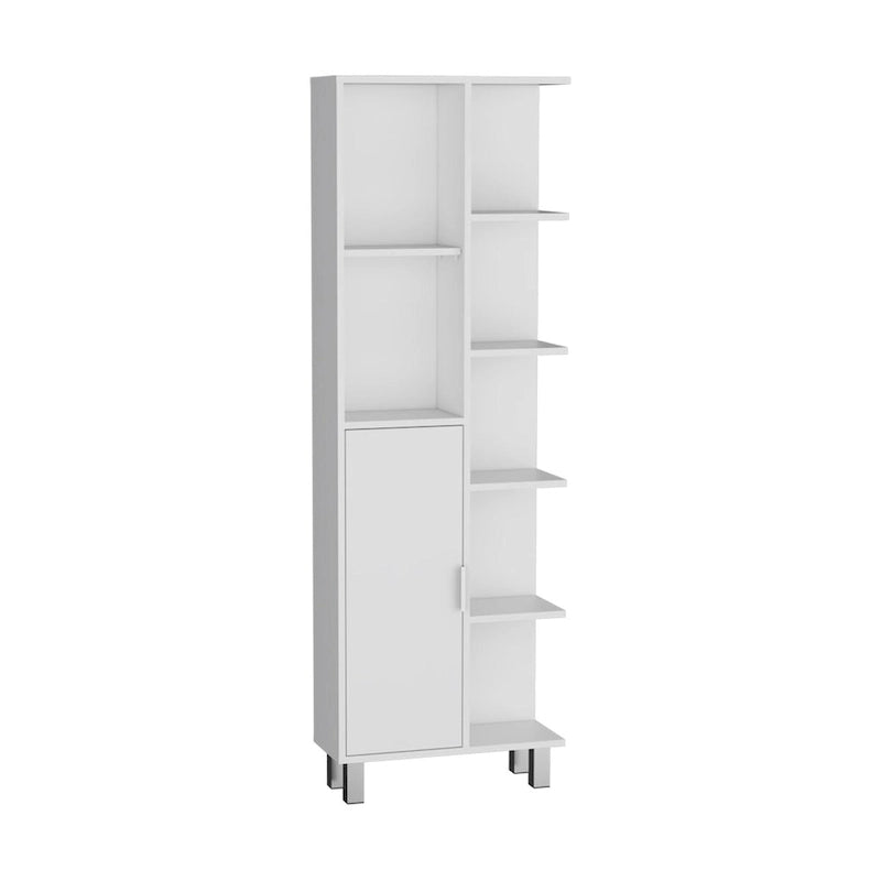 63" Tall Bathroom Linen Cabinet with 7 Open Shelves