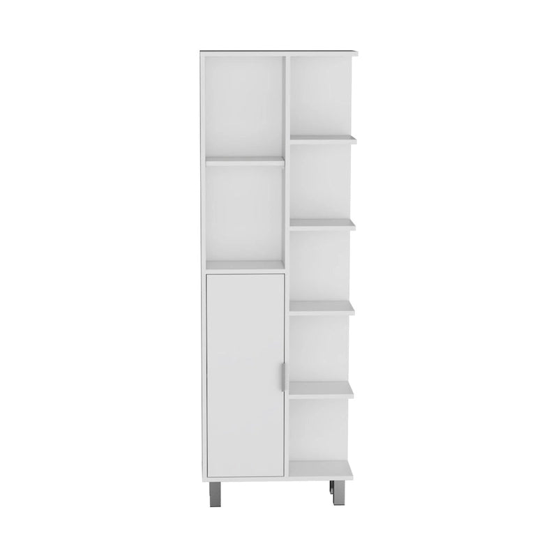 63" Tall Bathroom Linen Cabinet with 7 Open Shelves