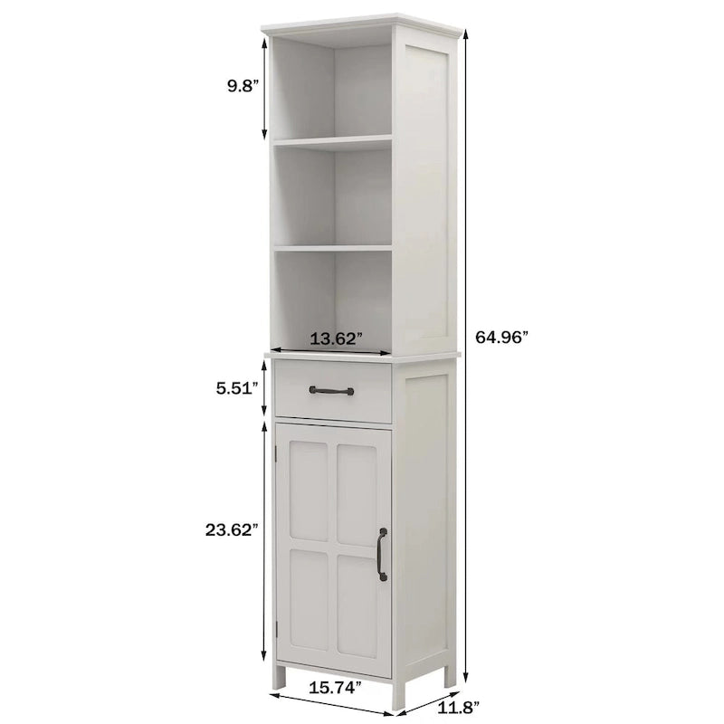 Double Door Narrow Height Slim Floor Standing Cabinet