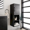15 W x 46 H x 12 D Linen Cabinet in Phantom Black
