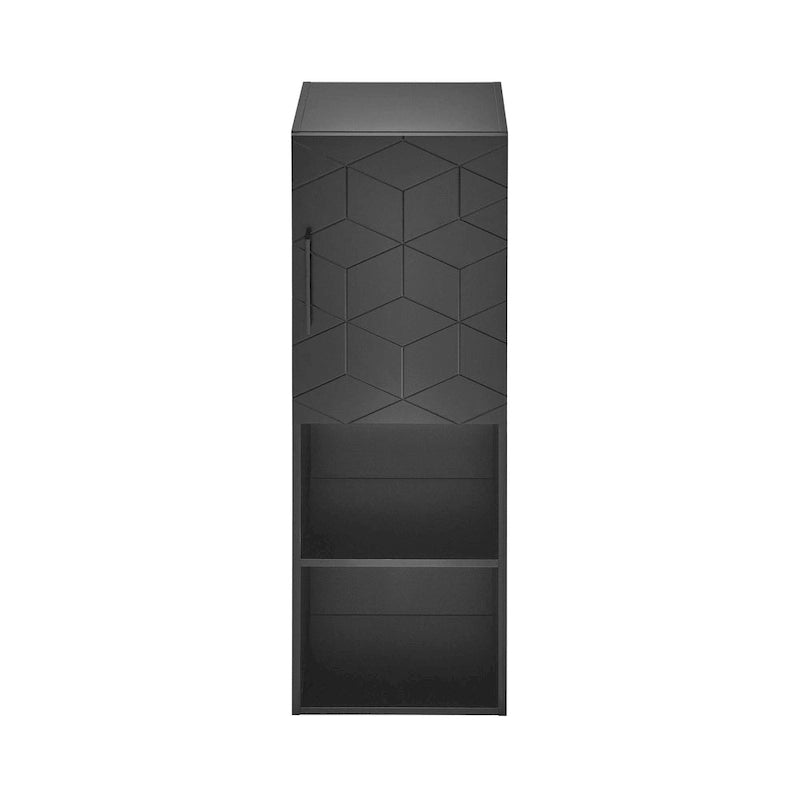 15 W x 46 H x 12 D Linen Cabinet in Phantom Black