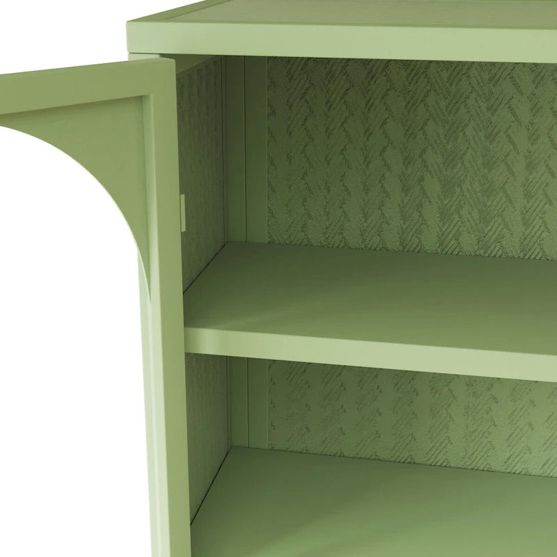 27.56" Modern Glass Door Wall Cabinet with Three-Tier Storage
